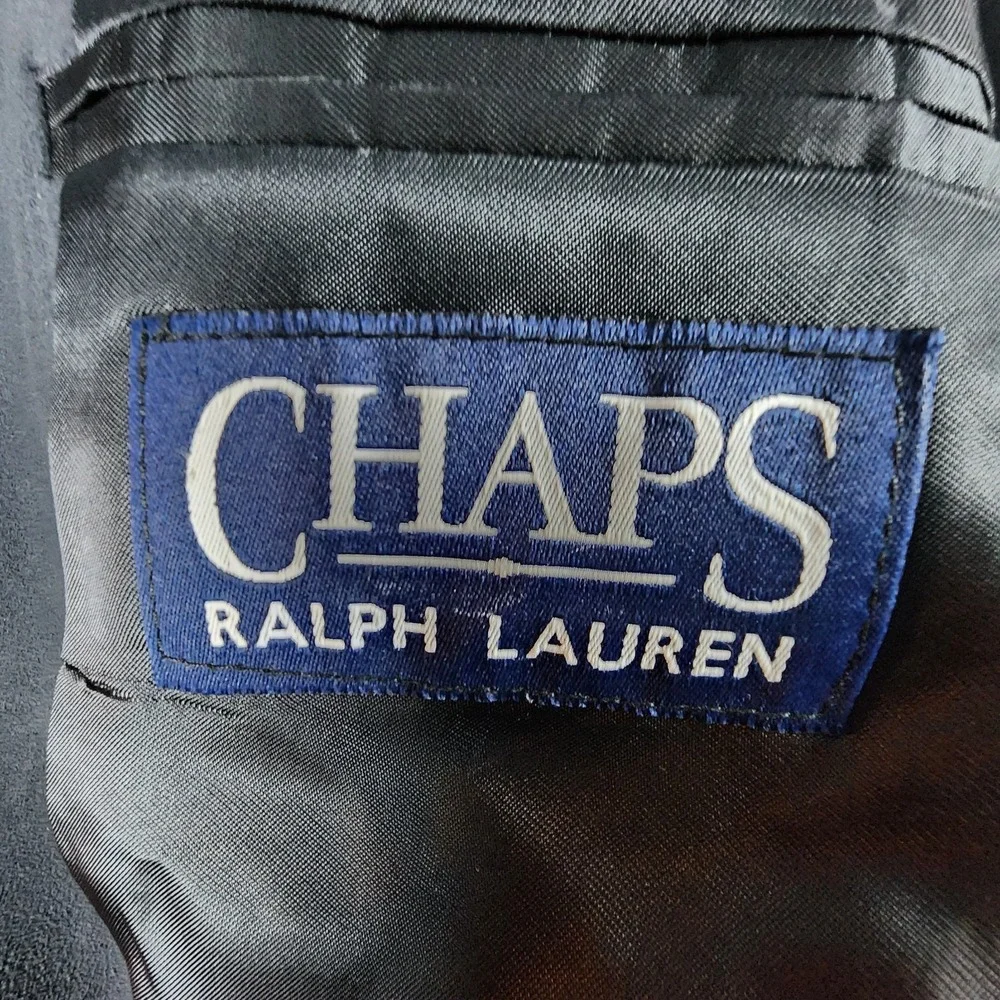 VTG Chaps Ralph Lauren Men's Velvet 3-Button Blazer Black 46R Sport‎ Coat Jacket